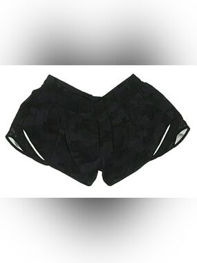Lululemon Hotty Hot Short II 2.5” Camo Size 12 Heritage 365 Deep Coal Black EUC